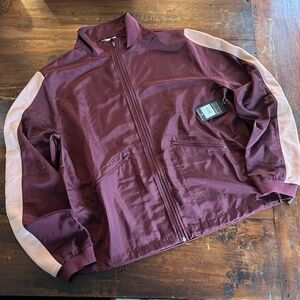 NWT BELLA + CANVAS Two Tone Colorblock Full Zip Windbreaker Courtside Jacket L